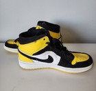 Nike Air Jordan 1 Retro Mid 2019 Black Yellow Size 6.5 (RARE) — photo 3