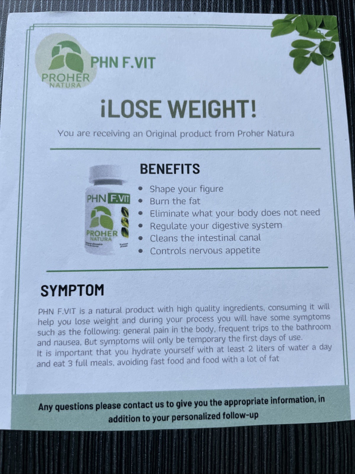 F VIT DE PROHER NATURA ORIGINAL!! Kit  Lose Weight 💯 Natural