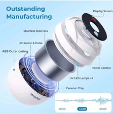 Wazhel Ultrasonic Retainer Cleaner Machine, 45kHz Dental Cleaning Pod for Den...