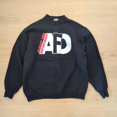 Vintage Albany Fire Department AFD Adult Large Sweatshirt Black