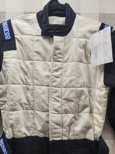 Sparco Jade 2 Racing Suit Driver Go-Kart Dual Layer FireSuit Small Black/white - Picture 4 of 10