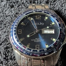 Wolfo Mens Quartz Analog Watch Day/Date Blue ...
