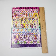 VTG Lisa Frank Stickers Sheet Large 10.5" Rainbow 2014 Classic Bright Colors