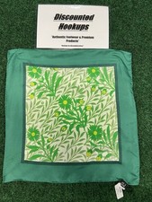 Jos A Bank Men's Reserve Green  Floral 15 X 15 100 Silk Plaid Pocket Square