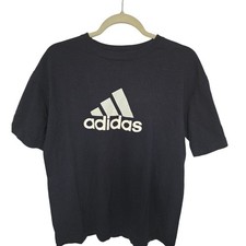 Adidas Mens M Medium Navy Blue Big Logo T Shirt 100 Cotton 2010 T Shirt