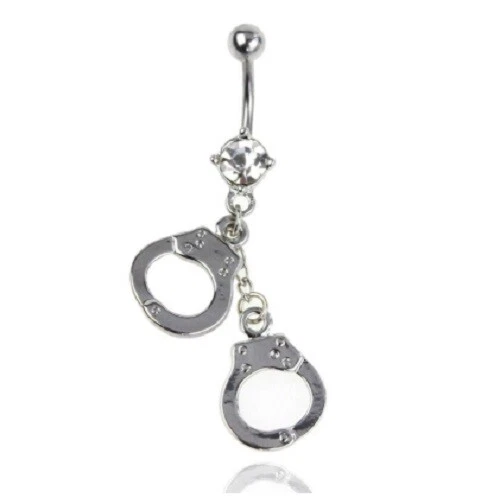 Belly Handcuffs Button Bar Ring Sexy Chain Kinky Bondage Body