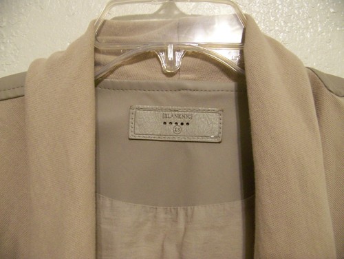 Blank NYC Faux Leather and Fabric Jacket Tan Size Extra Small - Picture 9 of 12