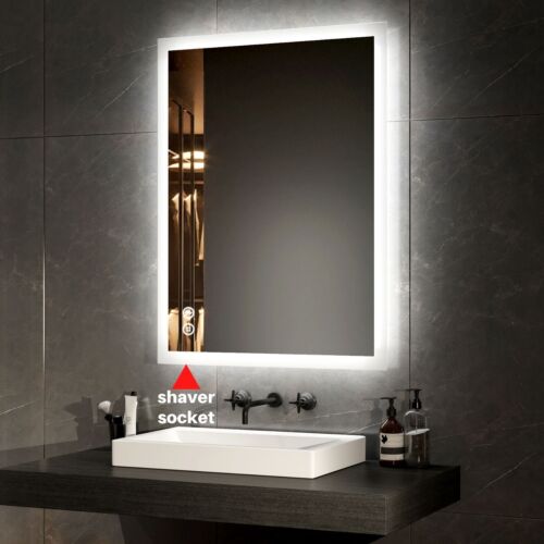 EMKE Illuminated Bathroom Mirror With LED light Bluetooth Shaver Socket Demister - Picture 9 of 19
