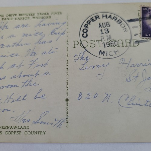 Postal de colección 1960 Sand Dune Between Eagle River & Eagle Harbor Michigan - Imagen 14 de 15