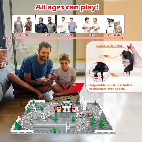 Slot Cars Race Track Sets, with 2 Tracks 2 Controllers 2 Cars