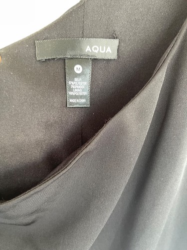 Aqua Womens Mini Sheath Dress Black One Shoulder Medium NWT - Picture 3 of 8