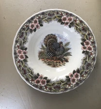 Churchill Thanksgiving Multicolor  Rimmed Soup Bowl  Myott Factory Archives