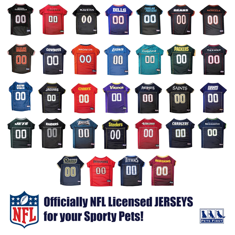 Camiseta deportiva con licencia Pets First NFL para perros y gatos - disponible en 32 equipos 7 tallas Foto 4 de 4