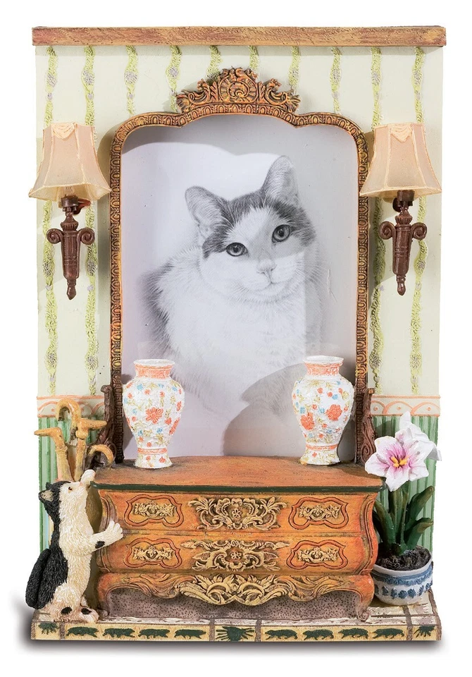 Cadre photo déco figurine statuette Chat - vintage rétro - à poser - animal - Photo 1/1