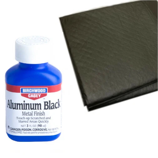 Aluminum Black Metal Finish / Blackener Liquid for Guns PLUS Two Absorbent  Pads