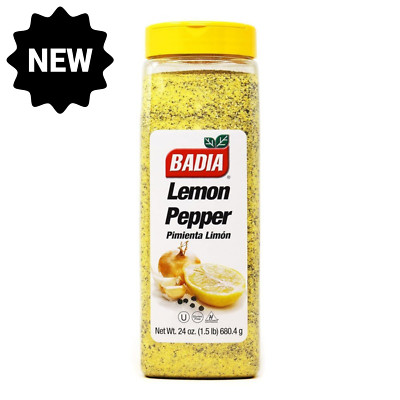 Badia Lemon Pepper Seasoning 24oz - Big Size for Bold, Zesty, Spicy Flavor