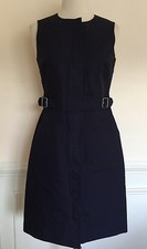 NEW JCREW Zip Front Sleeveless Dress 0 NAVY G2717