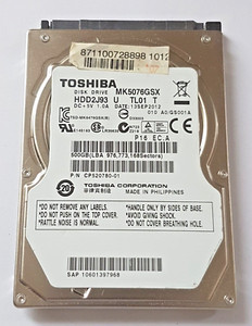 500 GB SATA Toshiba MK5076GSX 5400rpm 8MB HDD 2,5" interne Festplatte