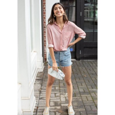 Agolde Parker Vintage Cutoff Denim Shorts Size 32 in Rapture Distressed 