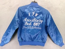 Vintage West Ark Bomber Jacket Mens Small Satin Chain Stitch VFW Montana 80s