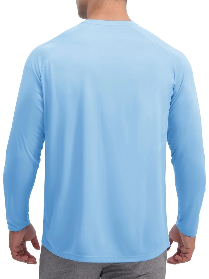Men's UPF 50+ UV Protection Long Sleeve T-Shirt Sun Block Casual Fishing Shirts - Image 3 of 4