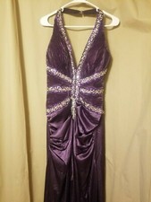 Party Time Formals - Purple And Silver Hi-Lo Size 10 Style CE6850   G001