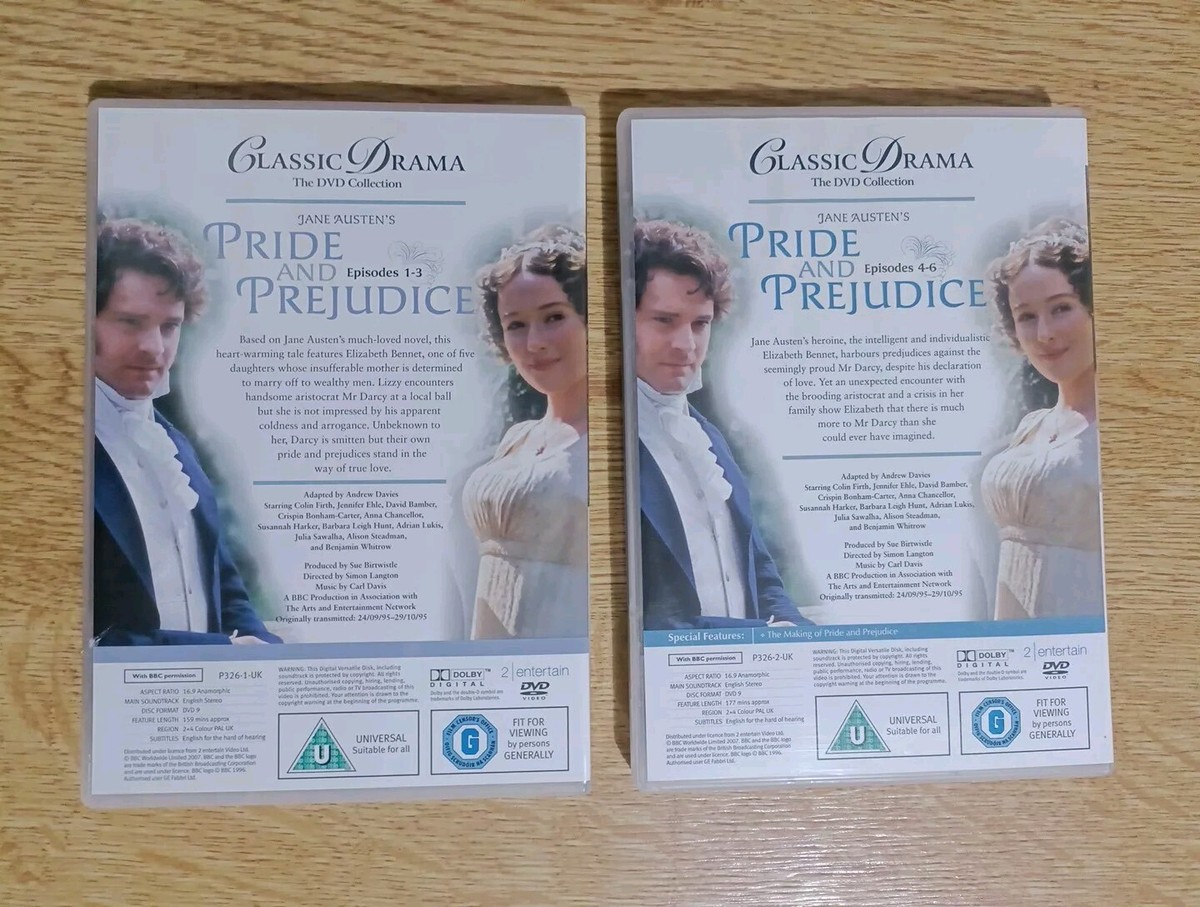 BBC classic Drama Jane Austen Pride And Prejudice 1995 Complete Series DVD