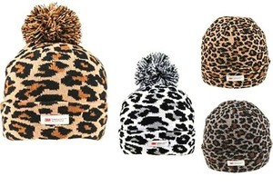 leopard print bobble hat