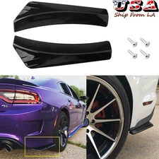 Universal Black Rear Bumper Protector Fin Canards Splitter Diffuser Spoiler Lip