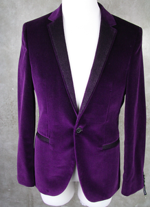 Boss By Hugo Samt Smoking Sakko Alwaro 48 M Jacket Purple Velvet Blazer 38r Ebay