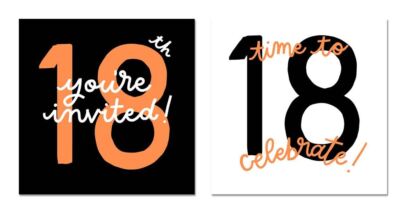 10er Pack Einladungskarten zum 18. Geburtstag