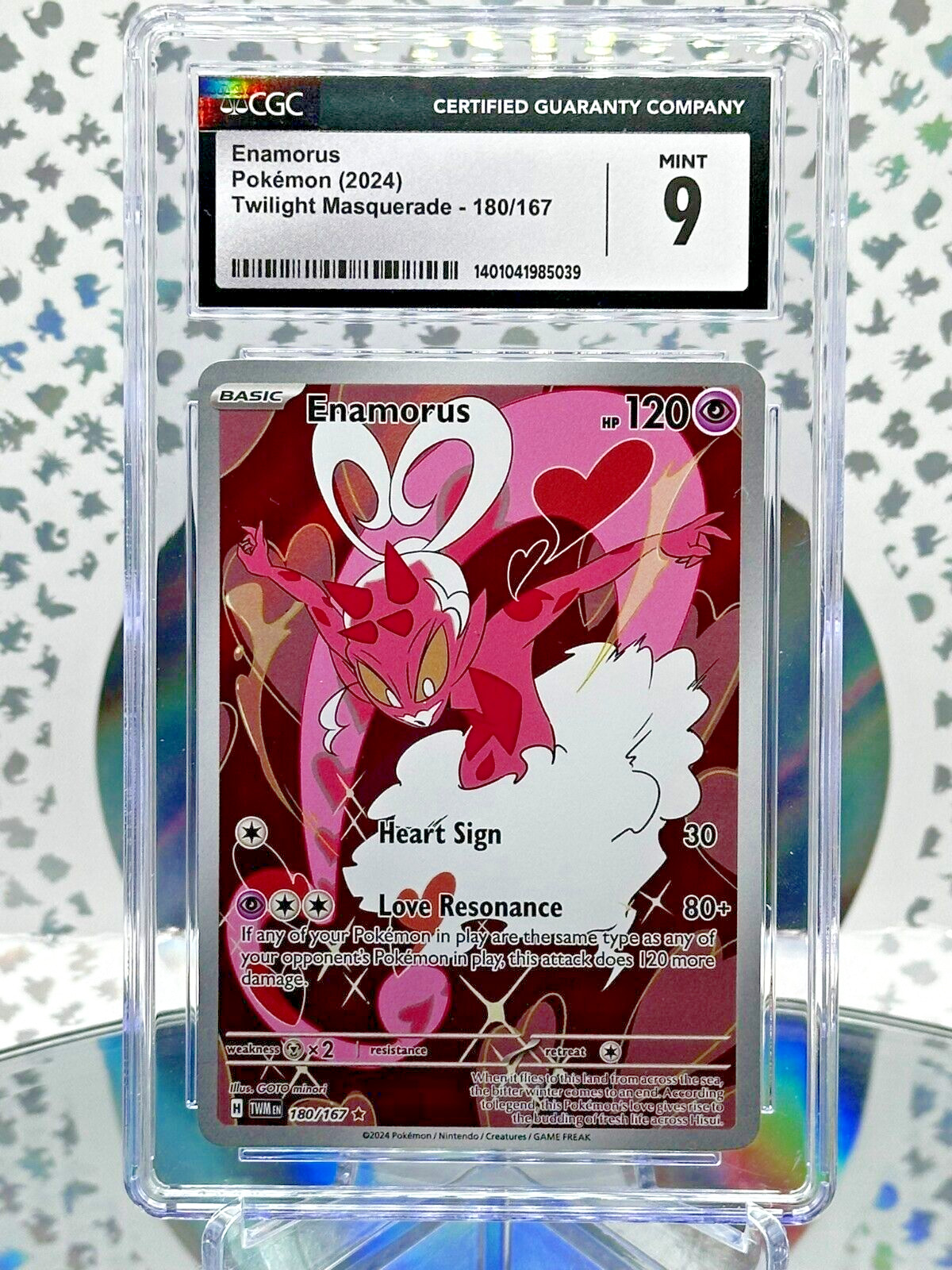 CGC 9 Enamorus 180/167 Twilight Masquerade Secret Illustration Rare Pokemon Card