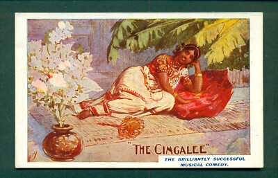 THEATERPLAKAT VON DAVID ALLEN, DIE MUSIKALISCHE KOMÖDIE DER CINGALEE, Vintage Postkarte