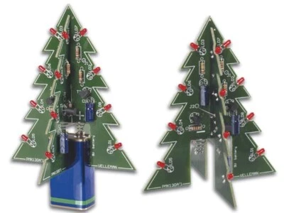 16 blinkende LED 3-D Weihnachtsbaum Tannenbaum 9V Elekt. Bausatz Velleman MK130
