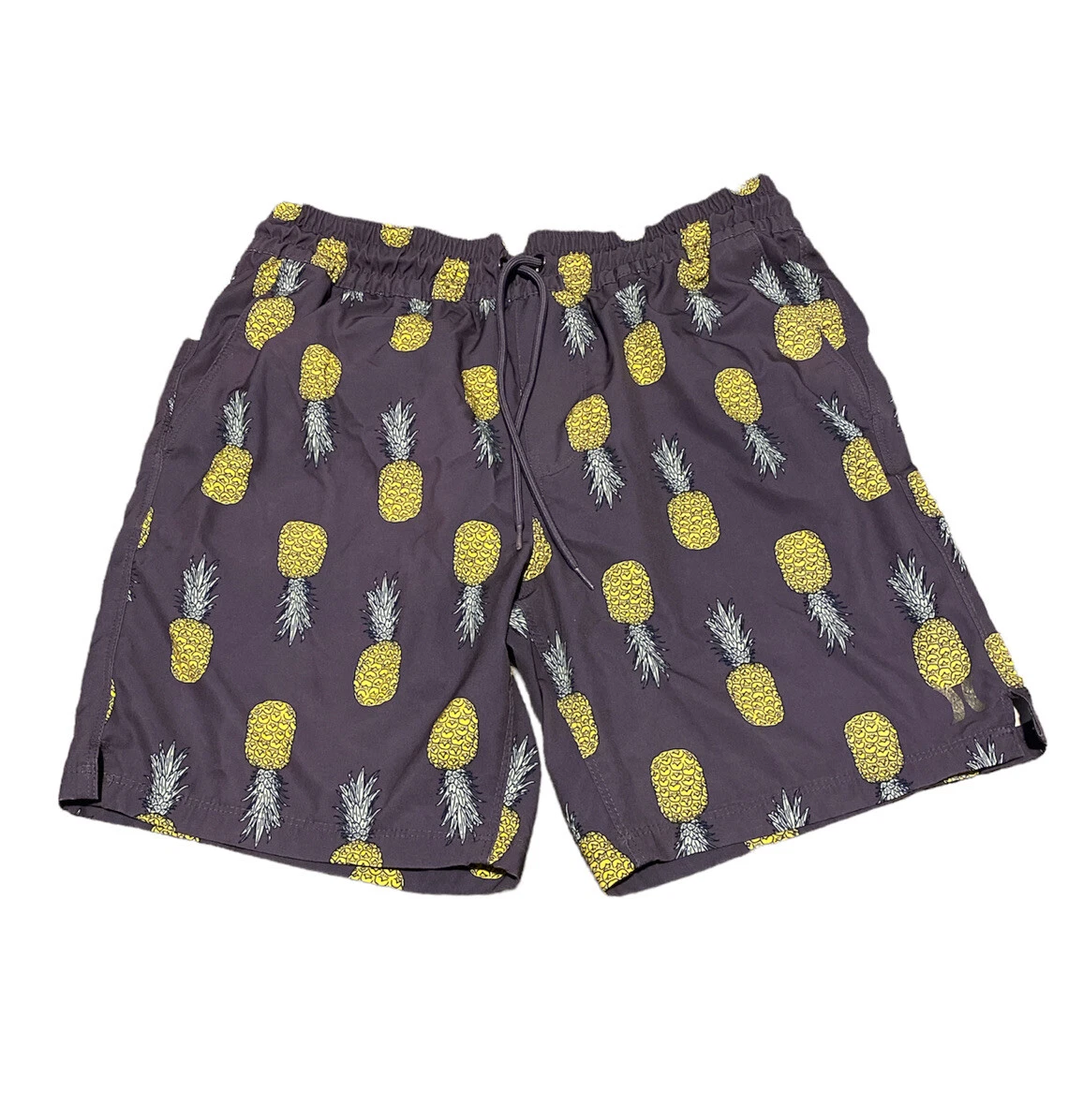 Hurley Men s M Pineapple Volley Elastic Waist Blue Swim Trunks