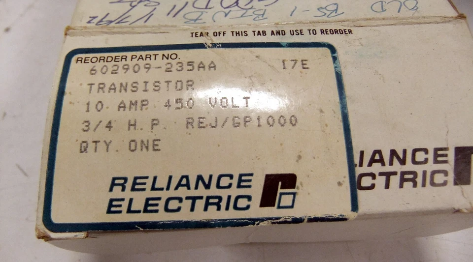 Reliance Electric 250V 10A Transistor 602909-235AA - Изображение 3 из 3