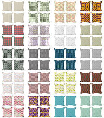 Ambesonne Geometric Items Cushion Cover Set of 4 for Couch and Bed in 4 Sizes