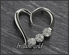 Diamond ♥♥♥ pendant in gold with 0.15ct, 10 carat white gold, ladies heart New
