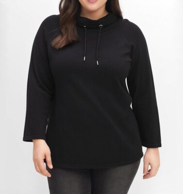 SHEEGO Damen Pullover und Tunnelzug, schwarz