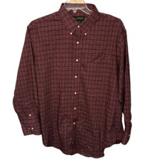 Men's Lauren Ralph Lauren Long Sleeve Button Up Plaid Shirt Size 18 34/35