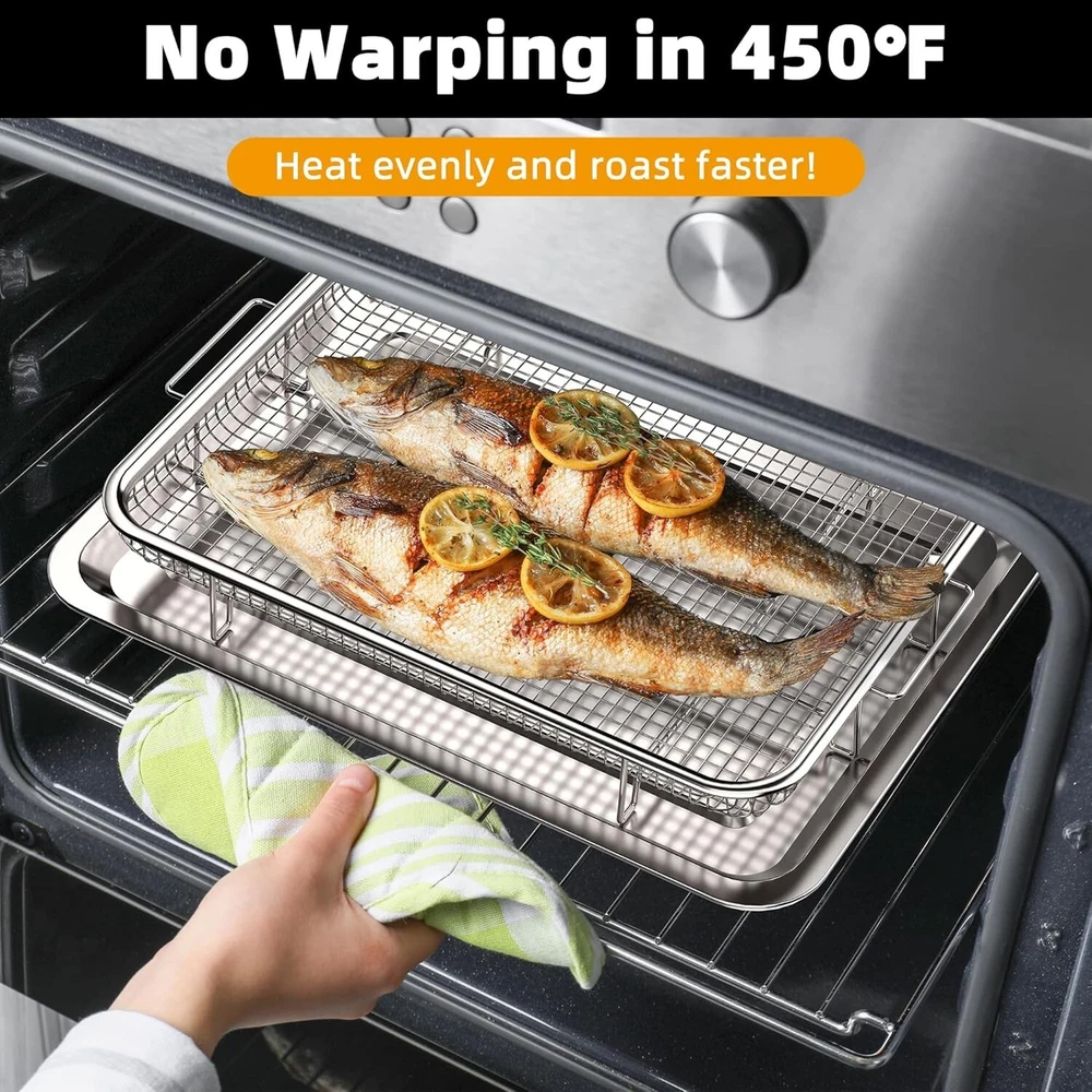 Air Fryer Basket and Crisper Tray Set for Healthier Low-Oil Cooking Air Fryer Basket and Crisper Tray Set for Healthier Low-Oil Cooking