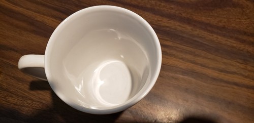 Stoneware Test Riye International White Snow Flakes Blue - White Coffee Cup - Picture 3 of 5