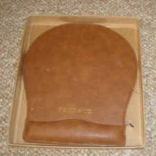 Frye & Co Brown Leather Look Mouse Pad with Wrist Rest NEW