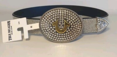 True Religion Rhinestone Embellished Big Buckle Belt True Religion Rhinestone Belt Size L/XL (size 36) | eBay main image 4