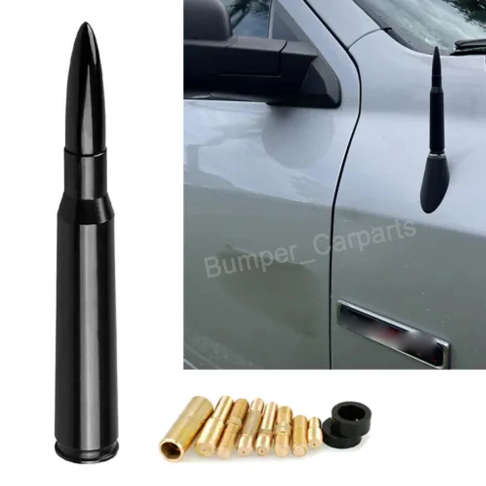 1X BLACK BULLET ANTENNA 50 CAL for CHEVROLET SILVERADO 1500/2500/3500/GMC SIERRA Foto 2 de 4