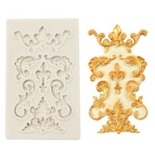 Vintage Silicone Fondant Moule Baroque Gâteau Dentelle Fleur Bordure Sucre Moule