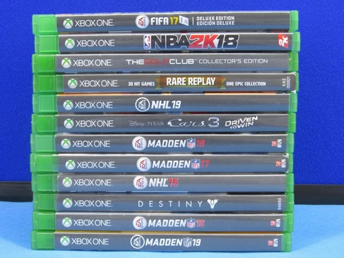 Lot of 12 Xbox One Games Madden NHL NBA2K18 FIFA 17 19 Rare Replay Cars Bundle