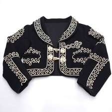 Vintage Mariachi Jacket Toddler 2T 3T Black White Soutache Embroidered Costume