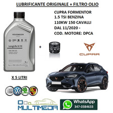 TAGLIANDO FILTRO OLIO ORIGINALE 0W20 CUPRA FORMENTOR 1.5 BENZINA 110KW 150 CV