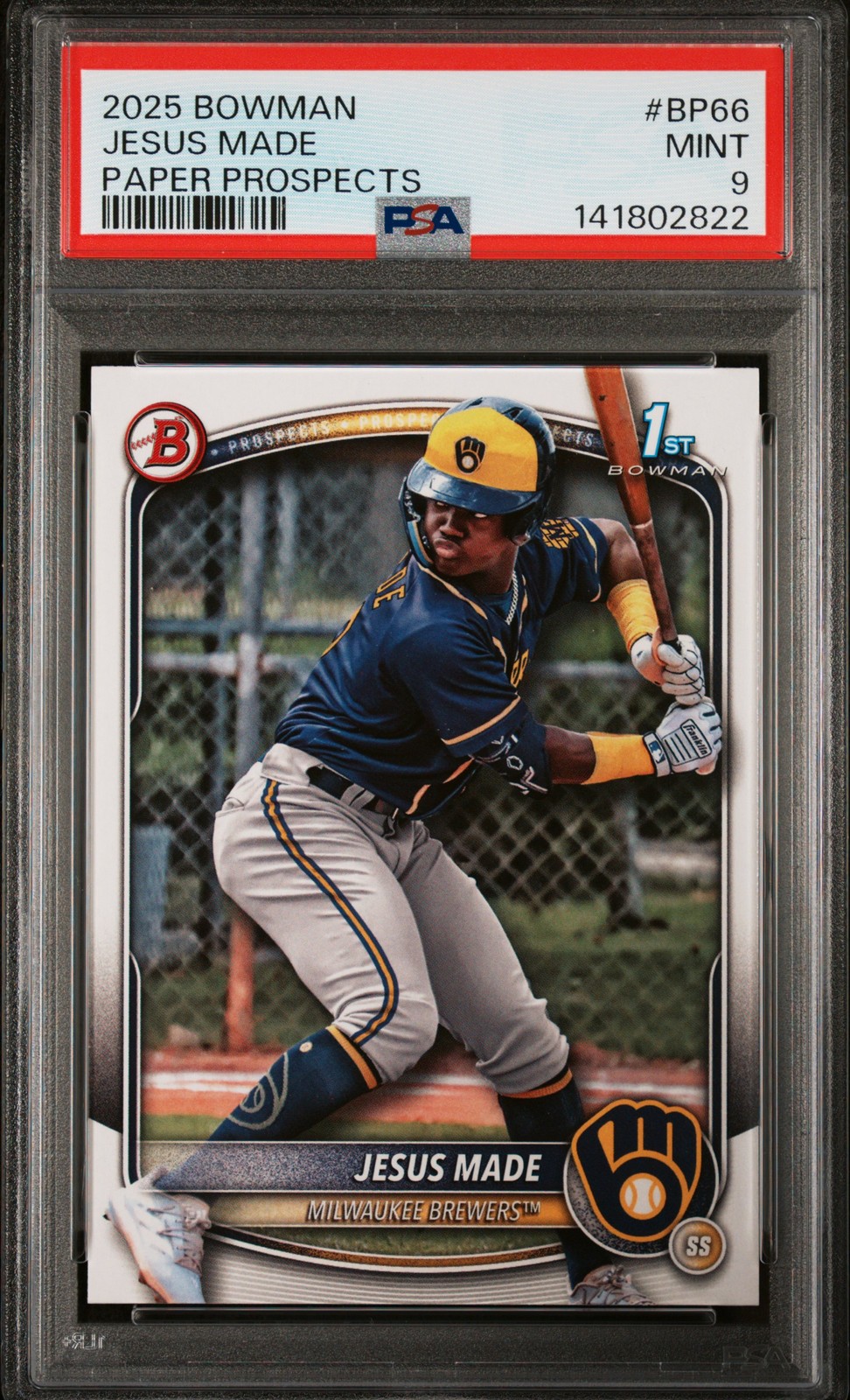 2025 BOWMAN PAPER PROSPECTS #BP66 JESUS MADE PSA 9
